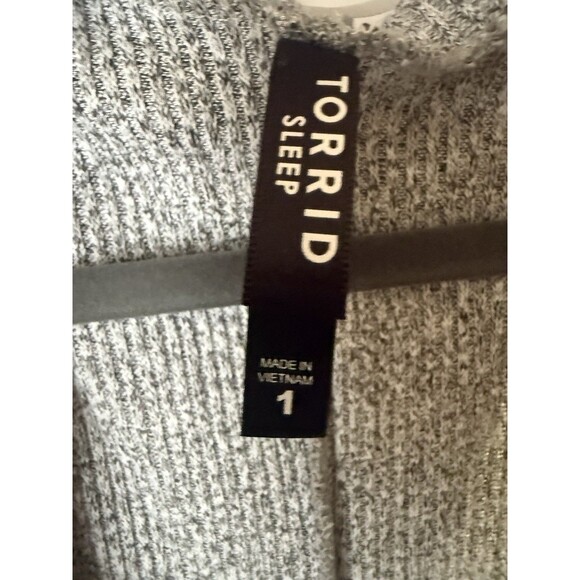 Torrid Sleep Long Sleeve Hooded Duster Cardigan Sweater Gray Women's Size 1 - Picture 4 of 8